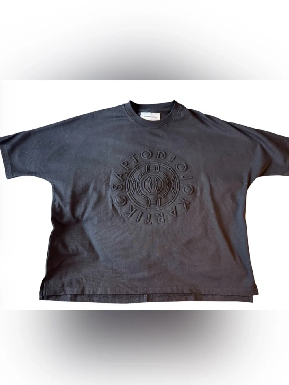 Sapto Djojokartiko Black Embossed Oversized Tee